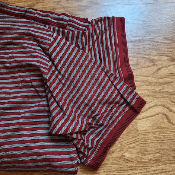 Descente International Collection Golf Polo Mens Size XL Red Gray Striped Vtg - Picture 8 of 8